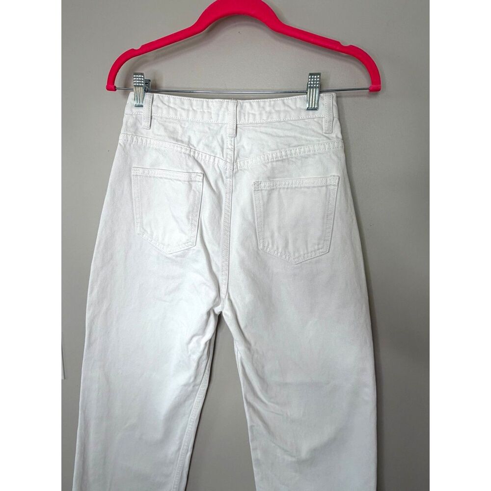 Grey Lab Los Angeles White Jeans Size 27 High Rise Straight Wide Leg Denim - Picture 6 of 6